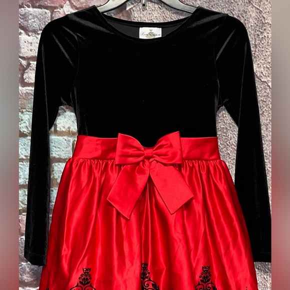 Rare Editions Black Red Girls Party Holiday Occasion Dress Size 12 - Picture 2 of 6
